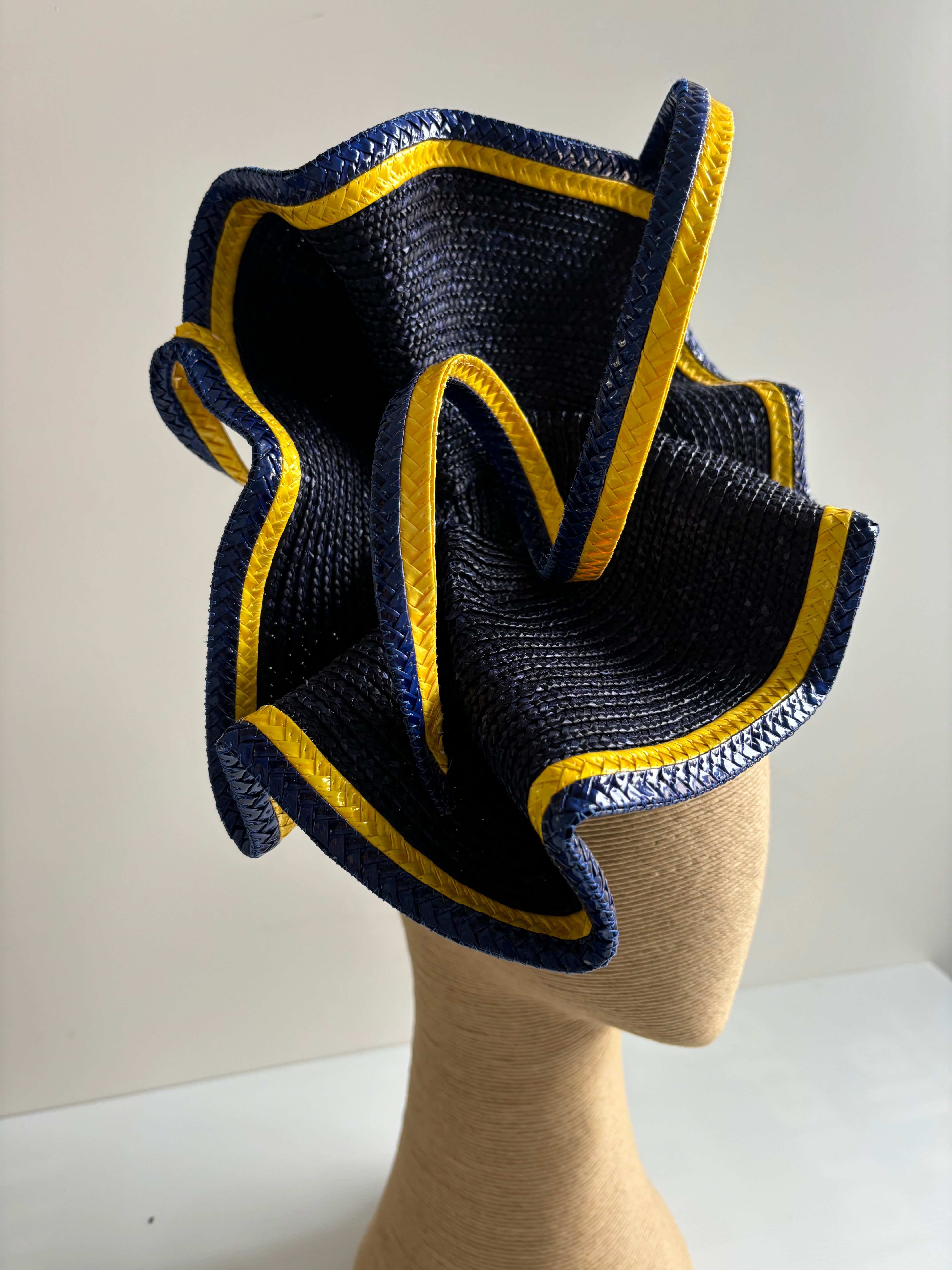 Navy & Yellow Statement Fascinator