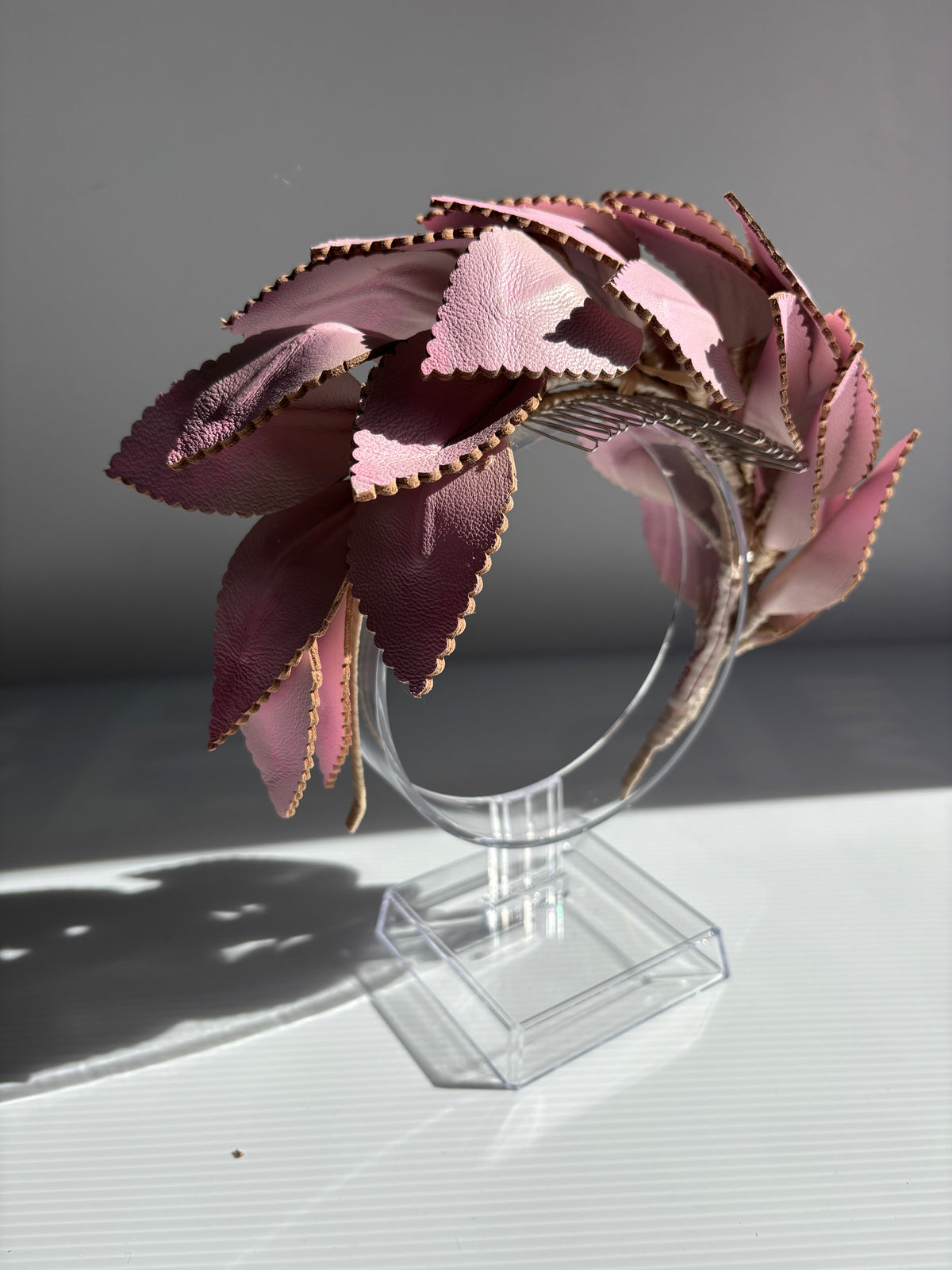 Leather headpiece - Pink