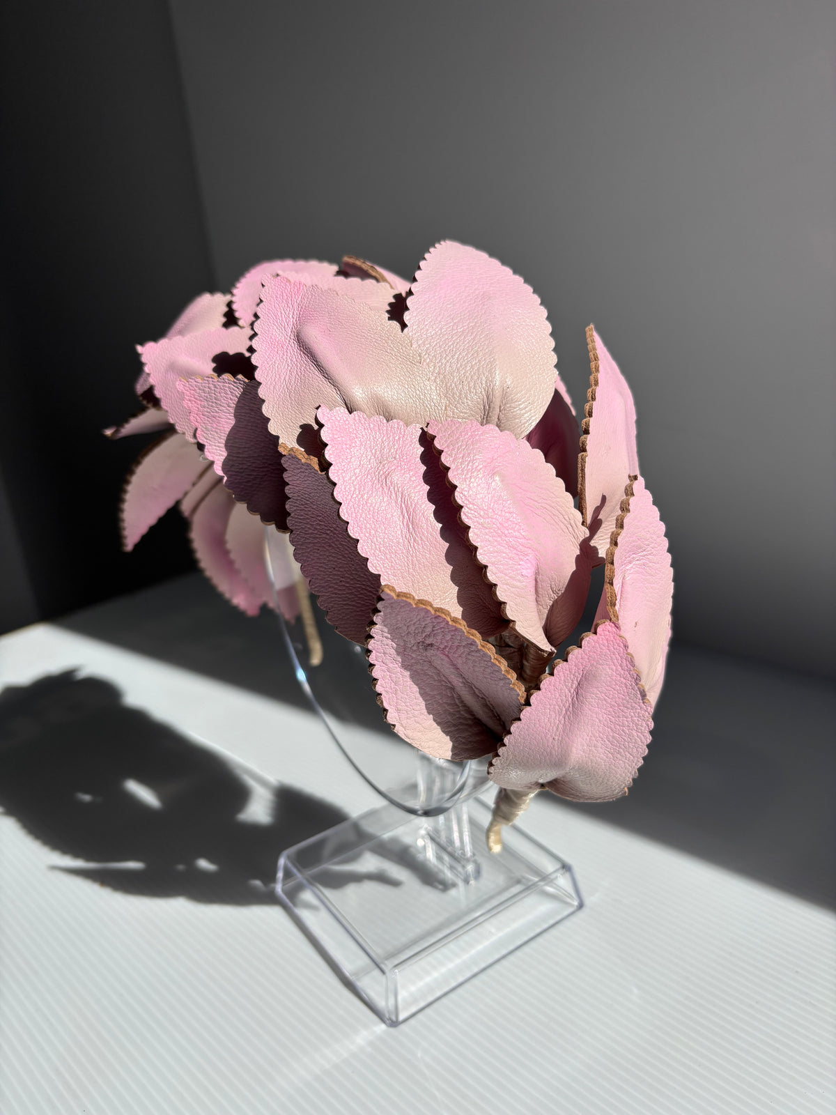 Leather headpiece - Pink