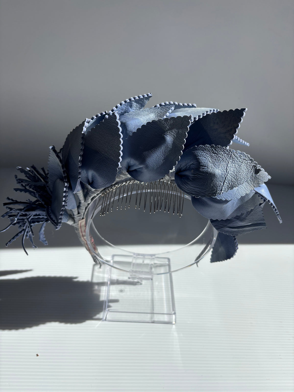 Leather headpiece - Light Blue