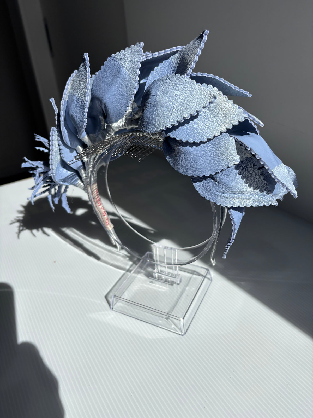 Leather headpiece - Light Blue