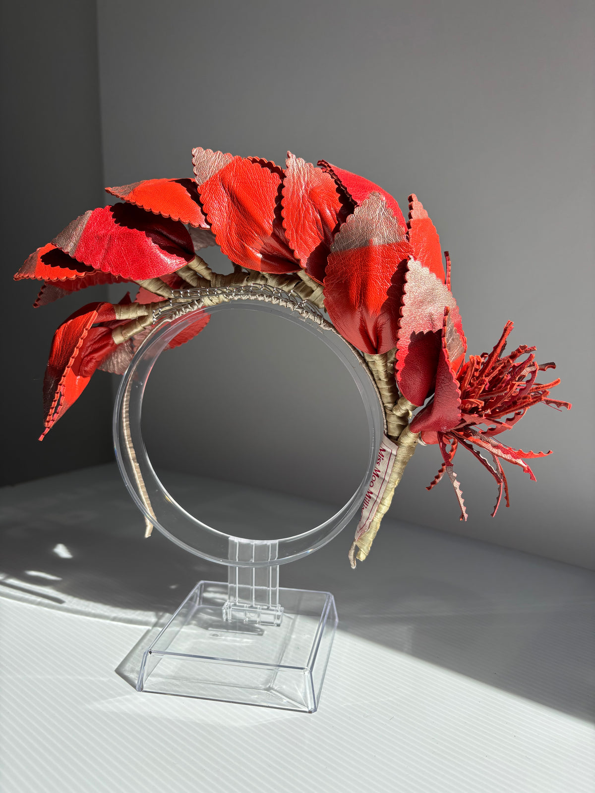 Leather Headpiece - Red