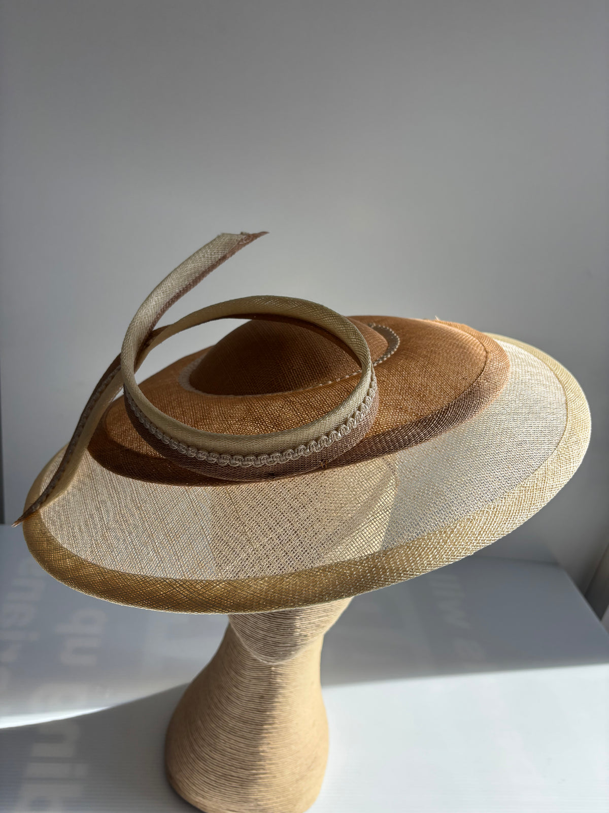 Large two toned brimmed hat