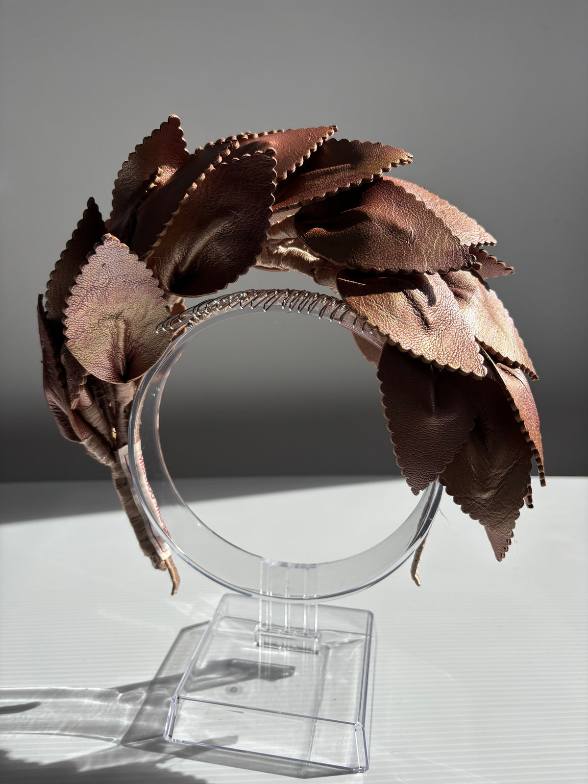 Leather headpiece - bronze