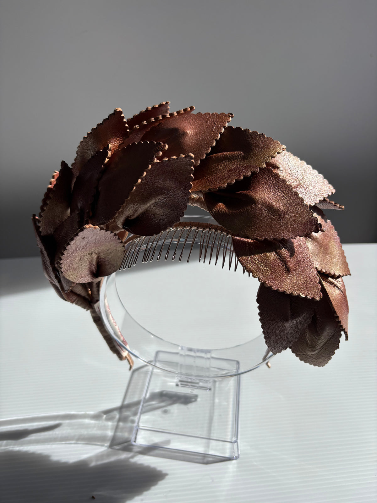Leather headpiece - bronze