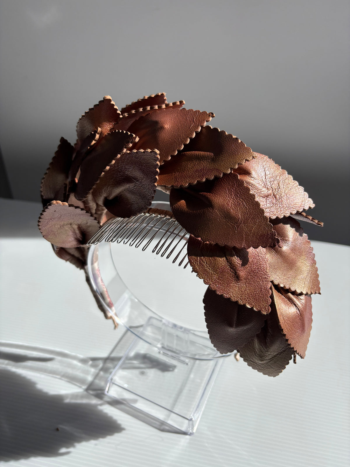 Leather headpiece - bronze