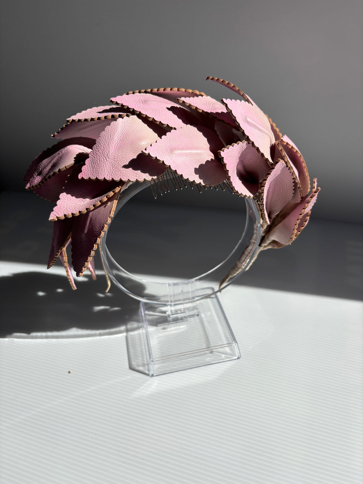 Leather headpiece - Pink