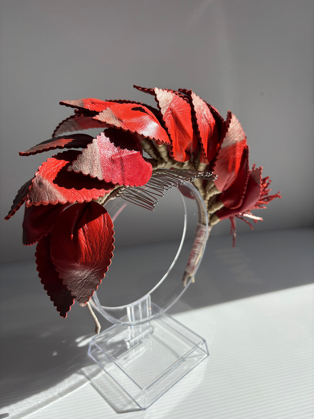 Leather Headpiece - Red