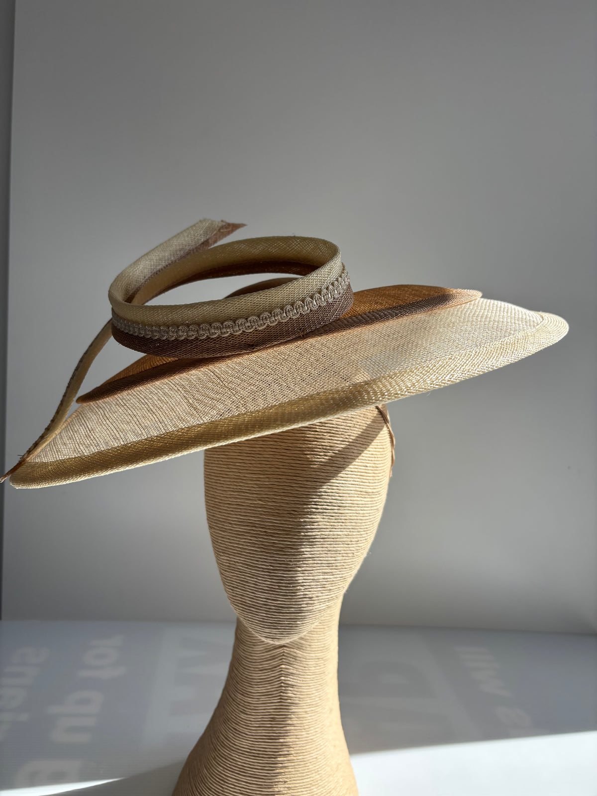 Large two toned brimmed hat