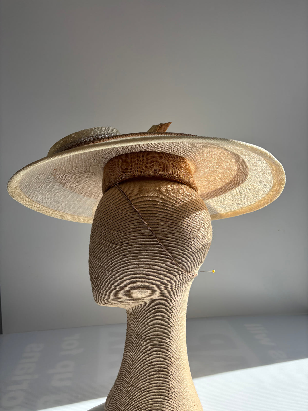 Large two toned brimmed hat