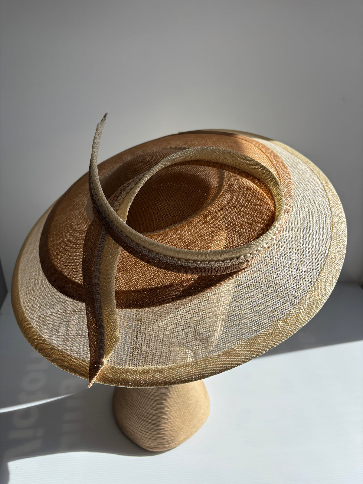 Large two toned brimmed hat